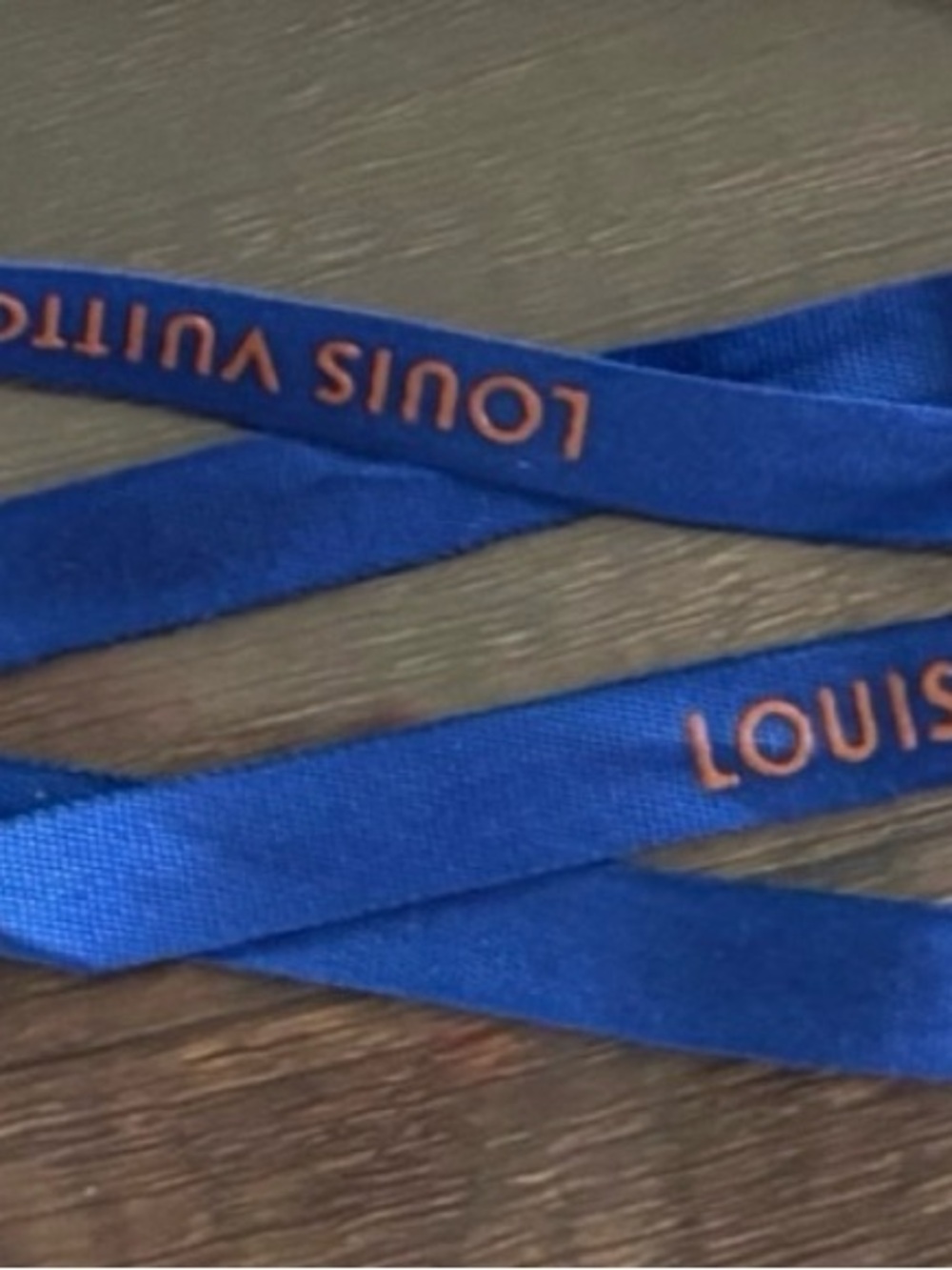 Louis Vuitton Royal Blue Ribbon with Orange Logo Accents